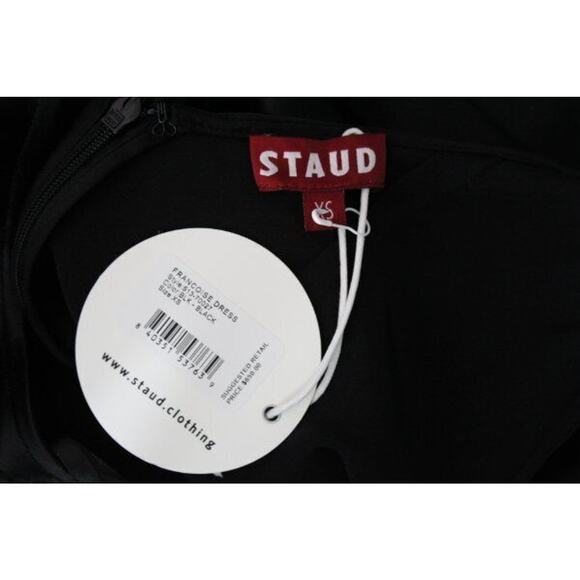 STAUD Sz XS Black Francoise Halter Neck Chain Necklace Gown Maxi Dress NWT - Picture 3 of 12